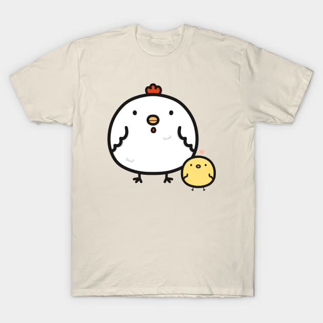 Cute chick and chicken T-Shirt by peppermintpopuk